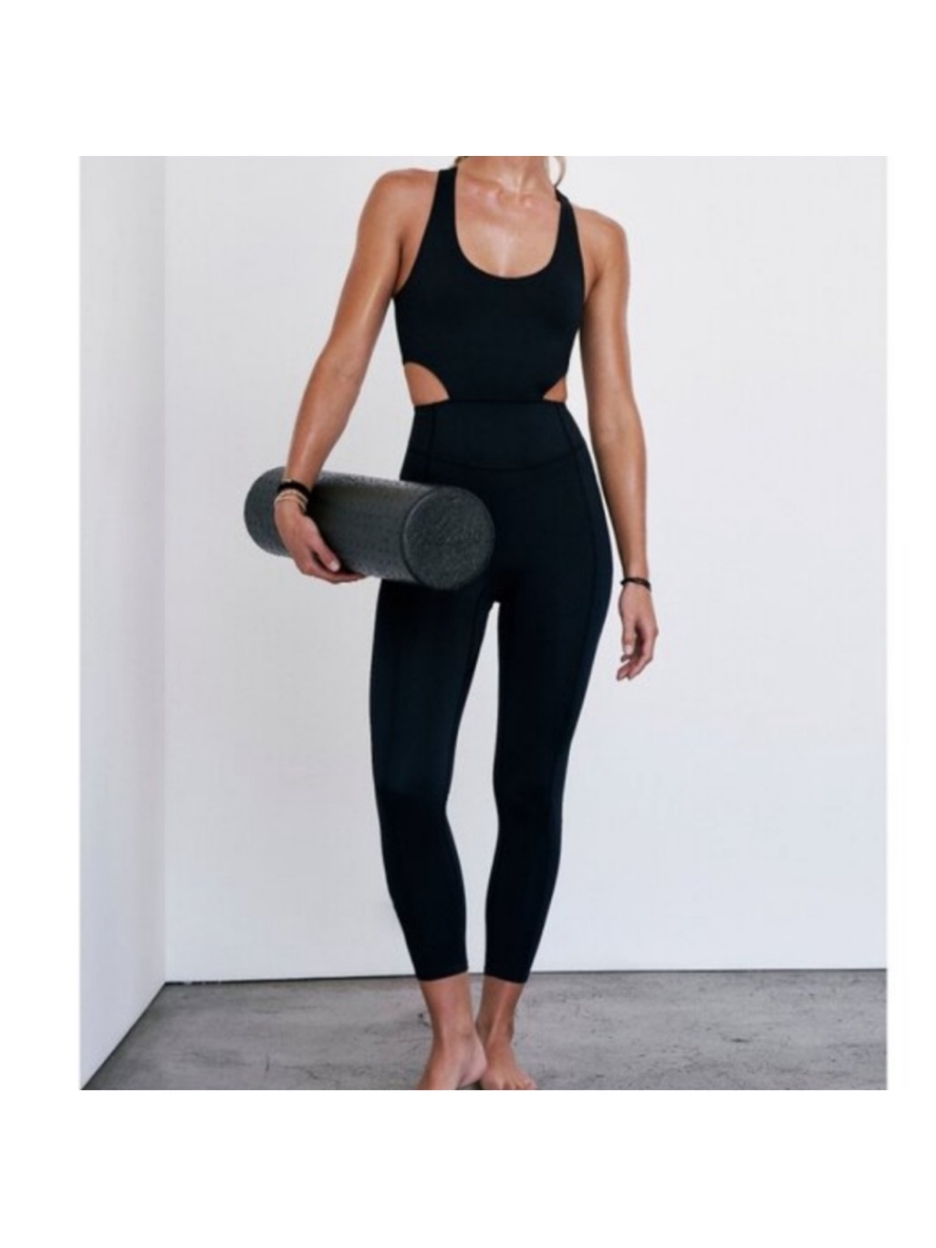 Fp Movement By Free People Black Cutout Sleeveless Jumpsuit